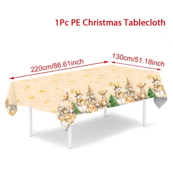 Christmas Santa Claus Tablecloth Merry Christmas Decorations For Home 2025 Navidad Noel Xmas Table Cover Happy New Year Gifts - Image 8