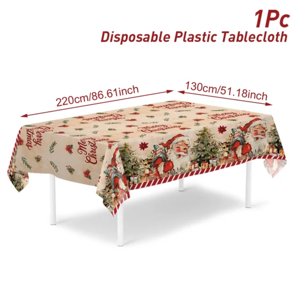 Christmas Santa Claus Tablecloth Merry Christmas Decorations For Home 2025 Navidad Noel Xmas Table Cover Happy New Year Gifts - Image 7