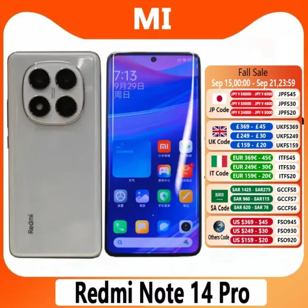Original Xiaomi Redmi Note 14 Pro 5G MTK Dimensity 7300 Ultra 50MP OIS Camera 5500mAh 6.67" 120Hz Display Smartphone CN Version - Image 2