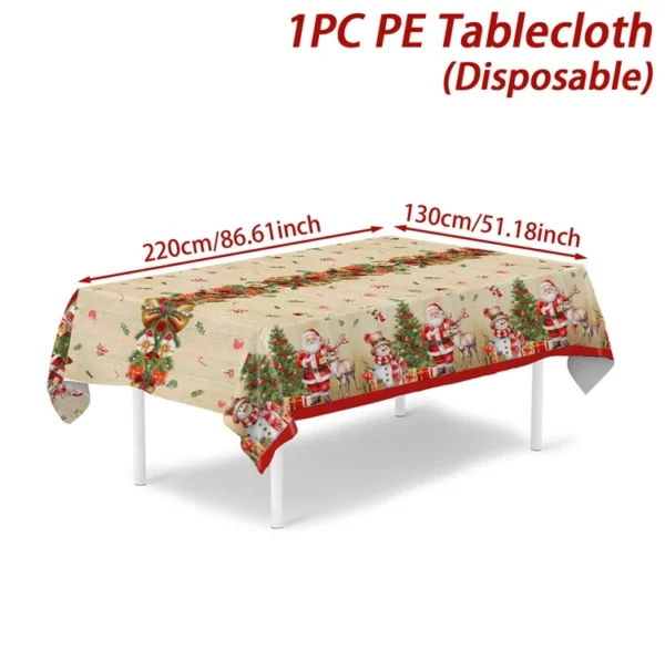 Christmas Santa Claus Tablecloth Merry Christmas Decorations For Home 2025 Navidad Noel Xmas Table Cover Happy New Year Gifts - Image 14