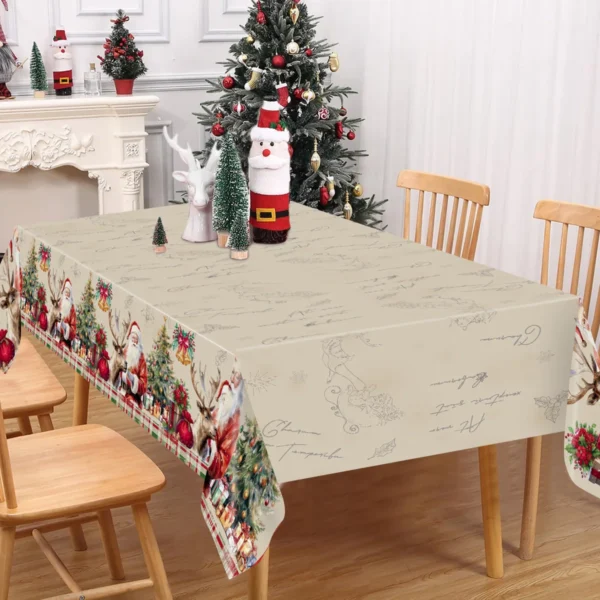 Christmas Santa Claus Tablecloth Merry Christmas Decorations For Home 2025 Navidad Noel Xmas Table Cover Happy New Year Gifts - Image 4