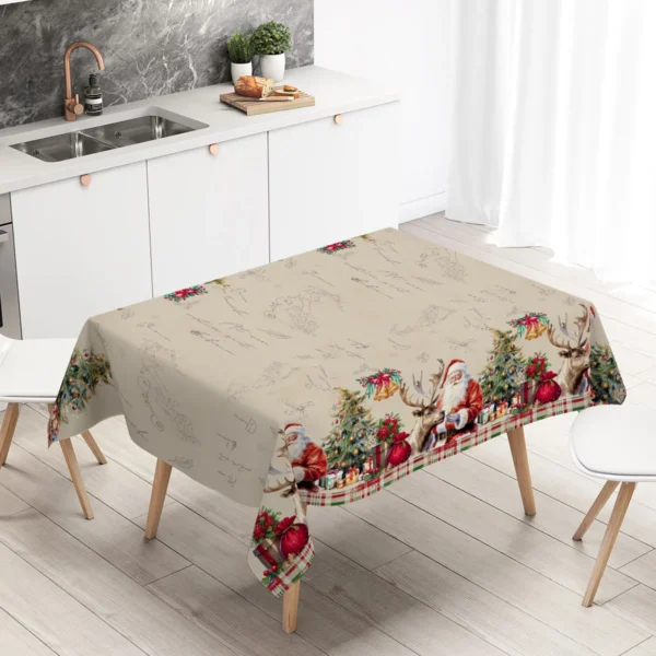 Christmas Santa Claus Tablecloth Merry Christmas Decorations For Home 2025 Navidad Noel Xmas Table Cover Happy New Year Gifts - Image 2