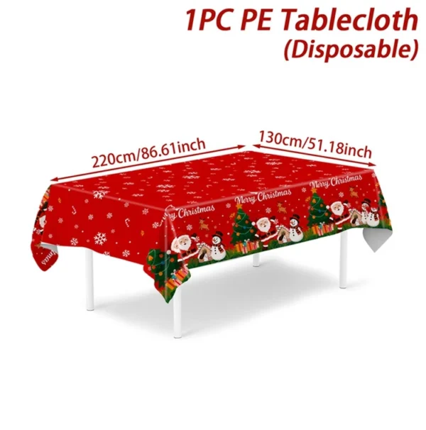 Christmas Santa Claus Tablecloth Merry Christmas Decorations For Home 2025 Navidad Noel Xmas Table Cover Happy New Year Gifts - Image 9
