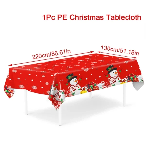 Christmas Santa Claus Tablecloth Merry Christmas Decorations For Home 2025 Navidad Noel Xmas Table Cover Happy New Year Gifts - Image 12