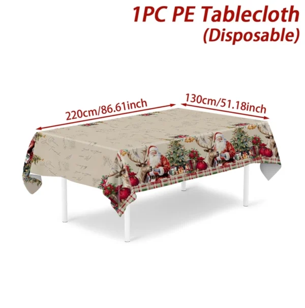 Christmas Santa Claus Tablecloth Merry Christmas Decorations For Home 2025 Navidad Noel Xmas Table Cover Happy New Year Gifts - Image 25