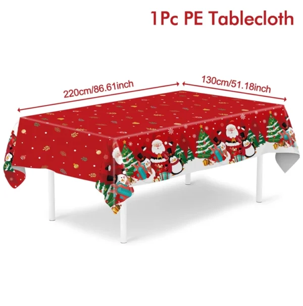 Christmas Santa Claus Tablecloth Merry Christmas Decorations For Home 2025 Navidad Noel Xmas Table Cover Happy New Year Gifts - Image 19