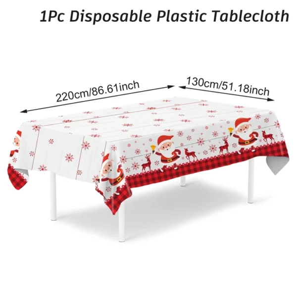 Christmas Santa Claus Tablecloth Merry Christmas Decorations For Home 2025 Navidad Noel Xmas Table Cover Happy New Year Gifts - Image 15